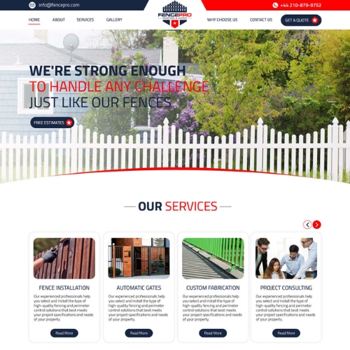 Fencing contractor website example by One Eleven Web Design