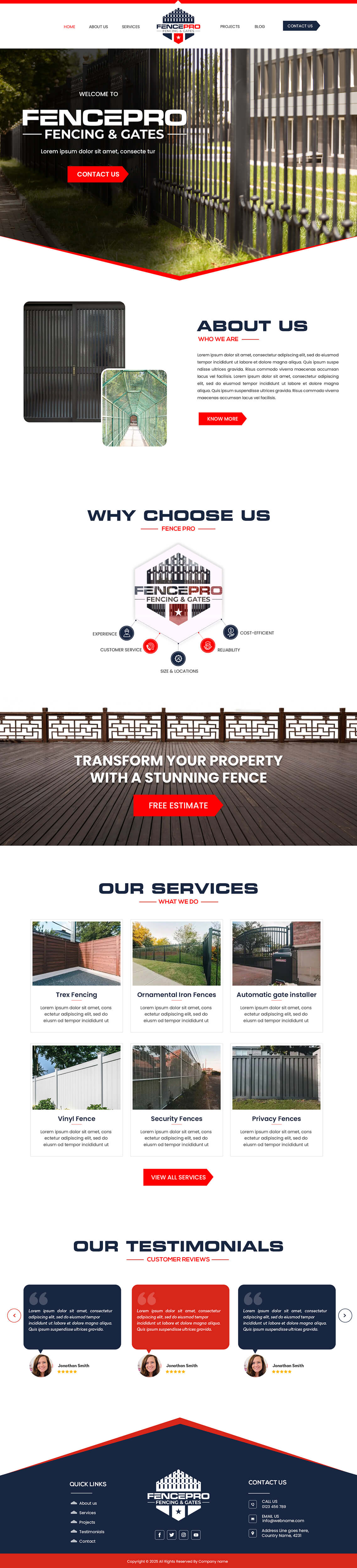 Fencing contractor website example by One Eleven Web Design