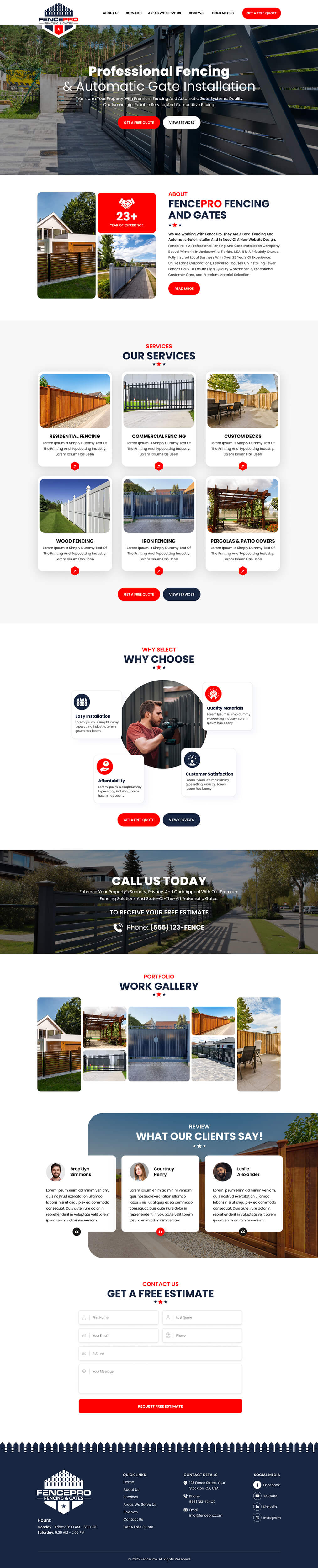 Fencing contractor website example by One Eleven Web Design