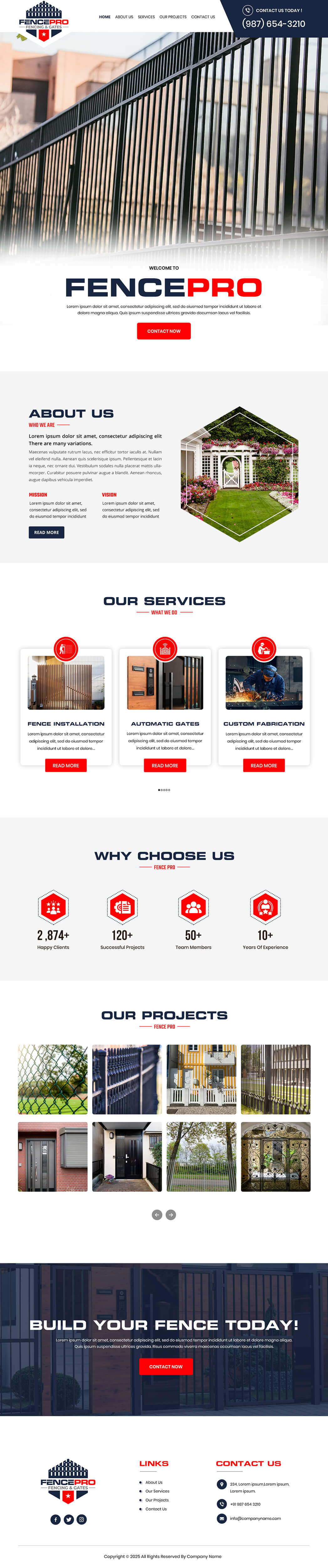 Fencing contractor website example by One Eleven Web Design