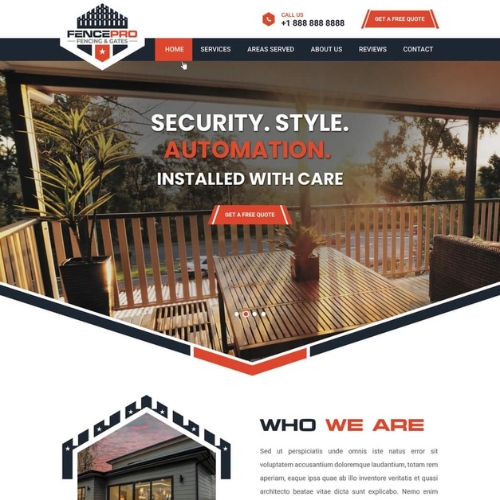 Fencing contractor website example by One Eleven Web Design