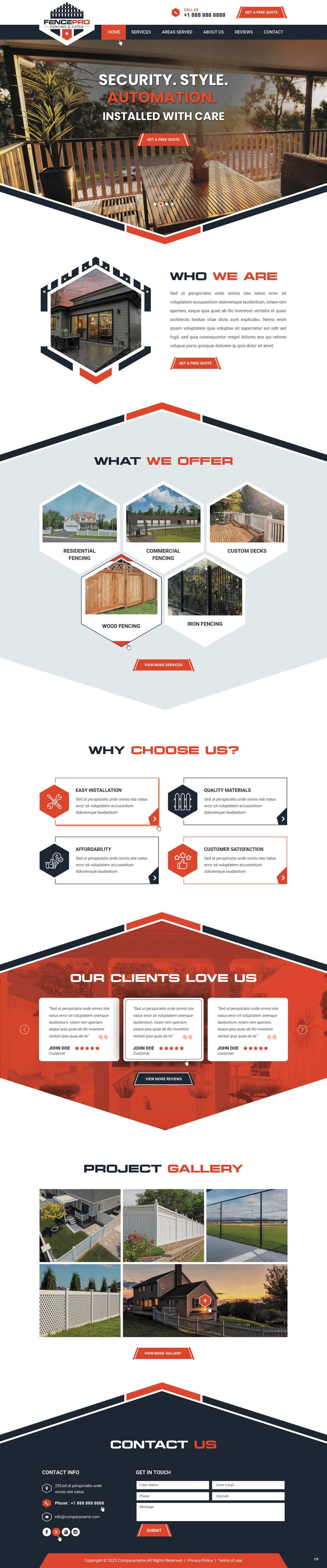 Fencing contractor website example by One Eleven Web Design