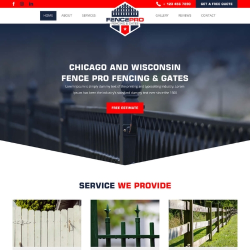 Fencing contractor website example by One Eleven Web Design