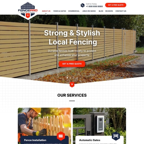 Fencing contractor website example by One Eleven Web Design