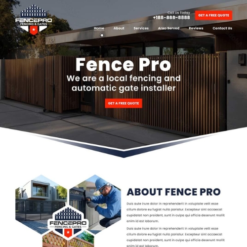 Fencing contractor website example by One Eleven Web Design