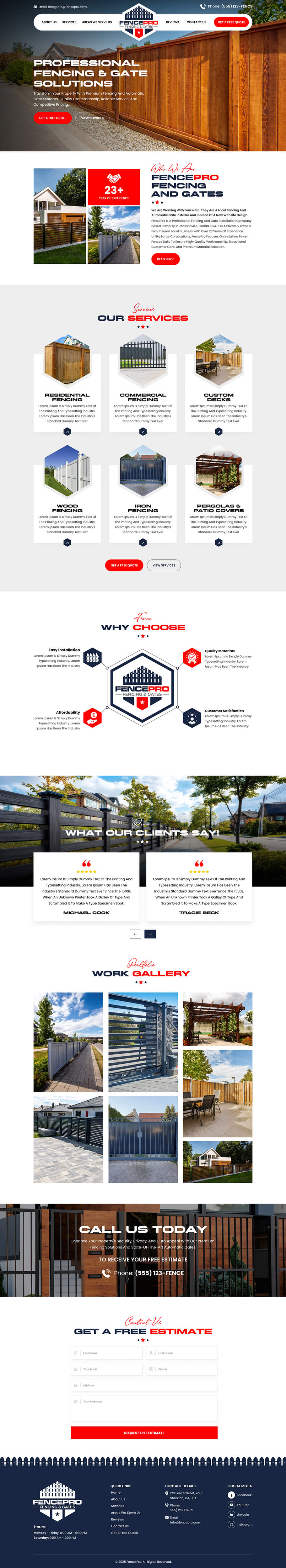 Fencing contractor website example by One Eleven Web Design