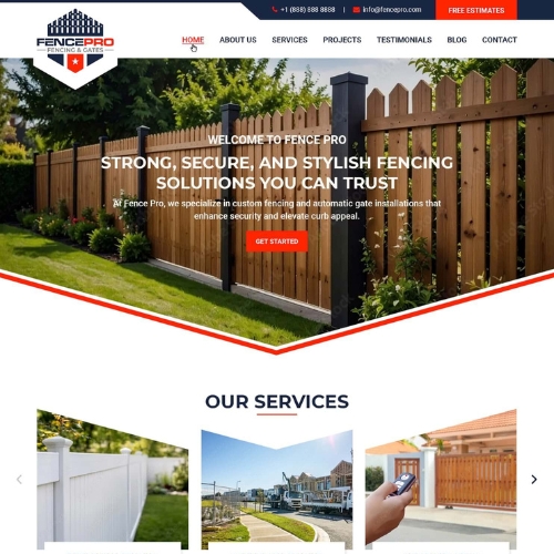 Fencing contractor website example by One Eleven Web Design