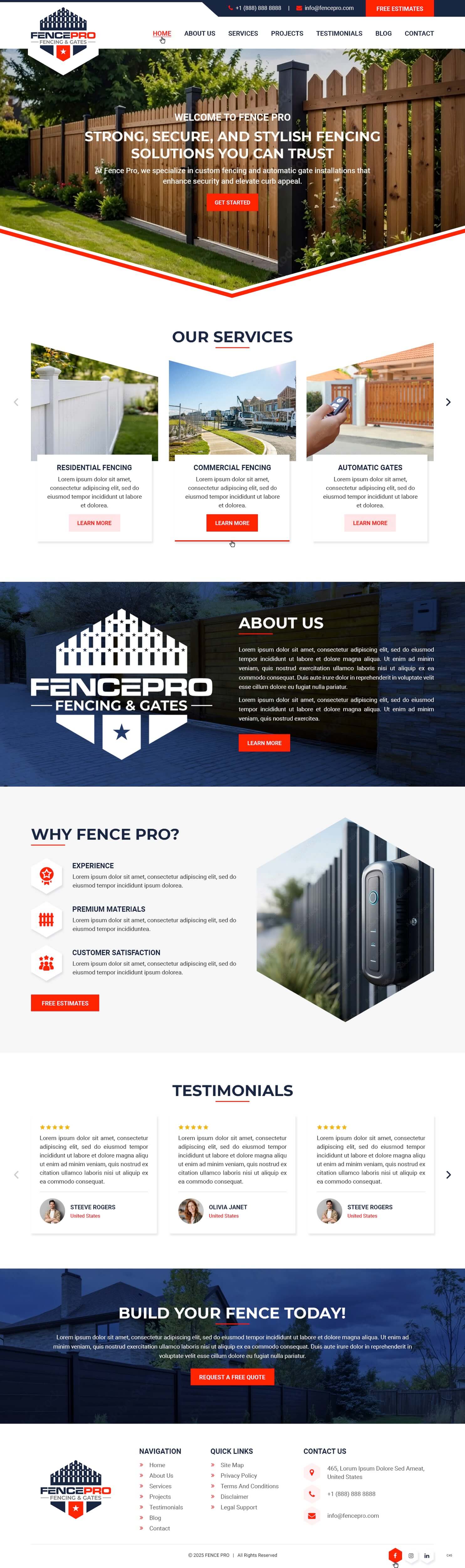 Fencing contractor website example by One Eleven Web Design