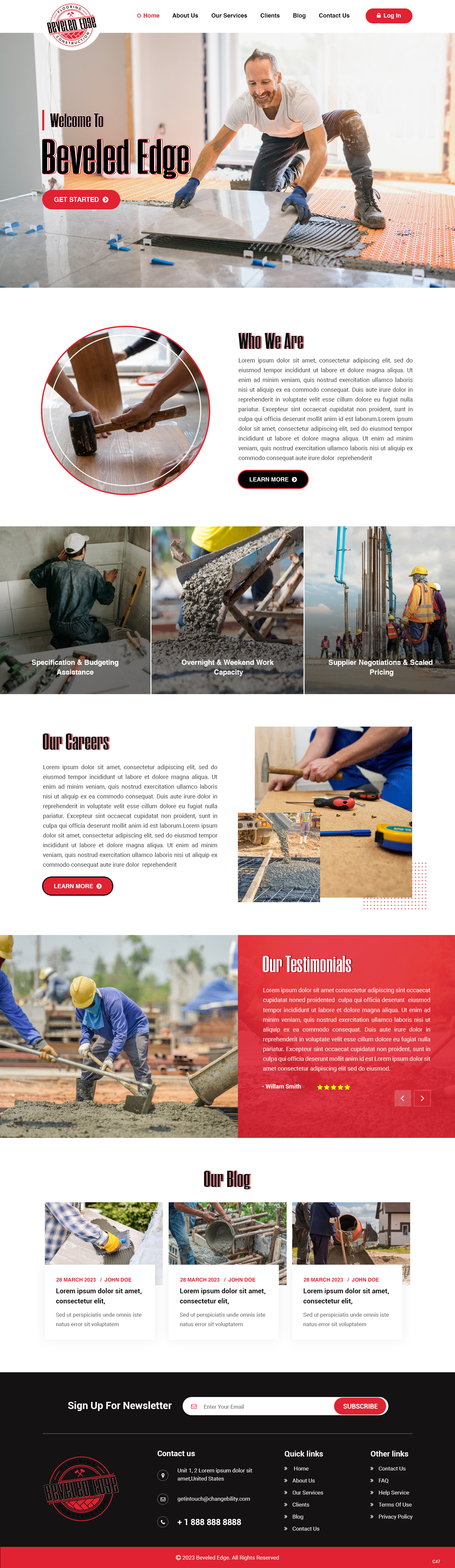 Flooring contractor website example by One Eleven Web Design