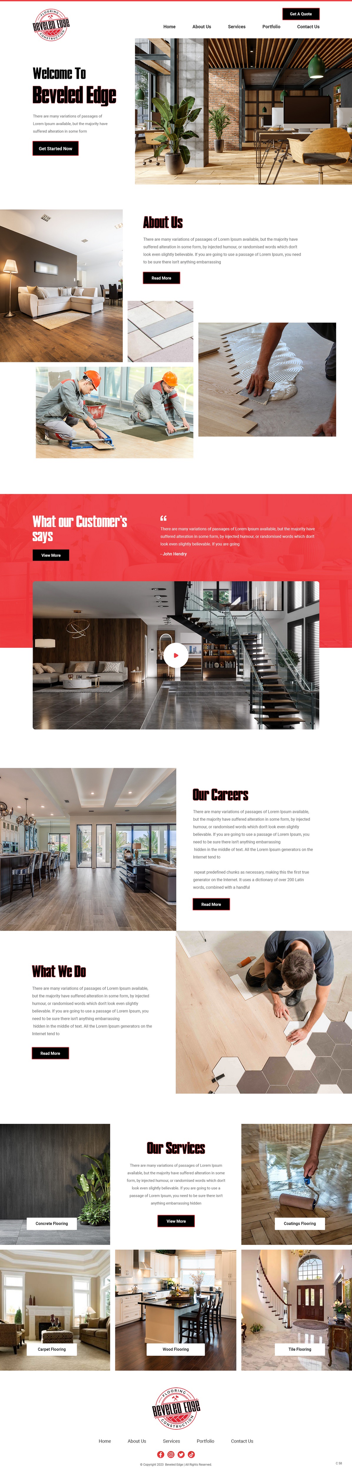 Flooring contractor website example by One Eleven Web Design