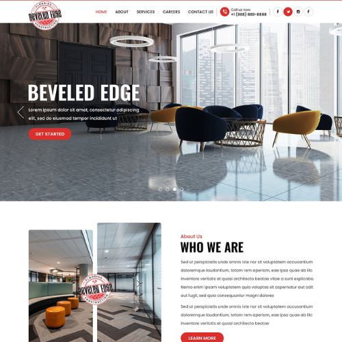 Flooring contractor website example by One Eleven Web Design