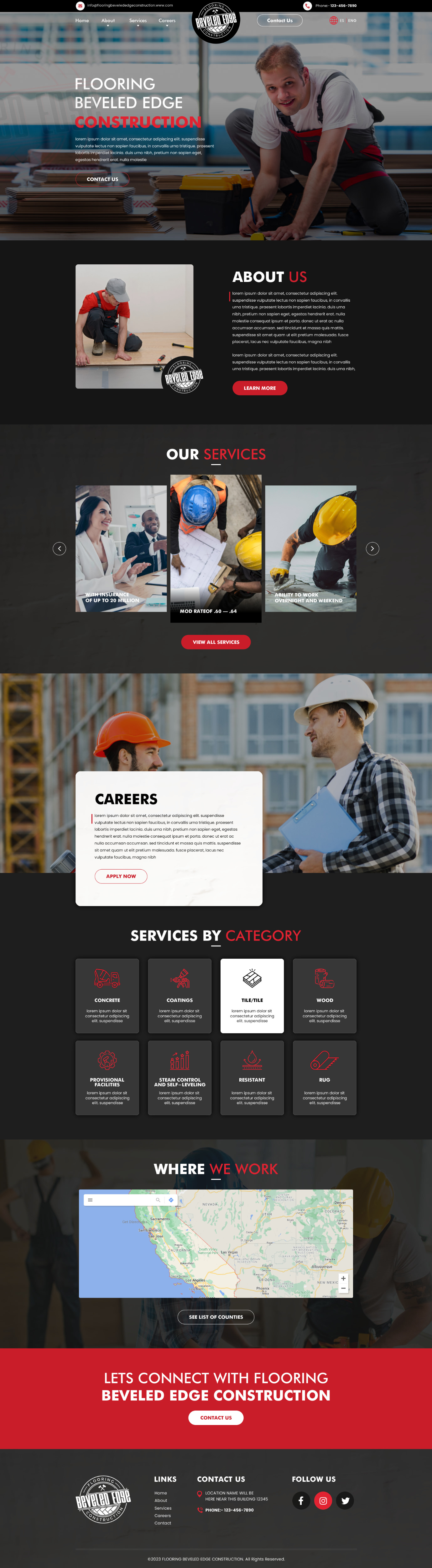 Flooring contractor website example by One Eleven Web Design