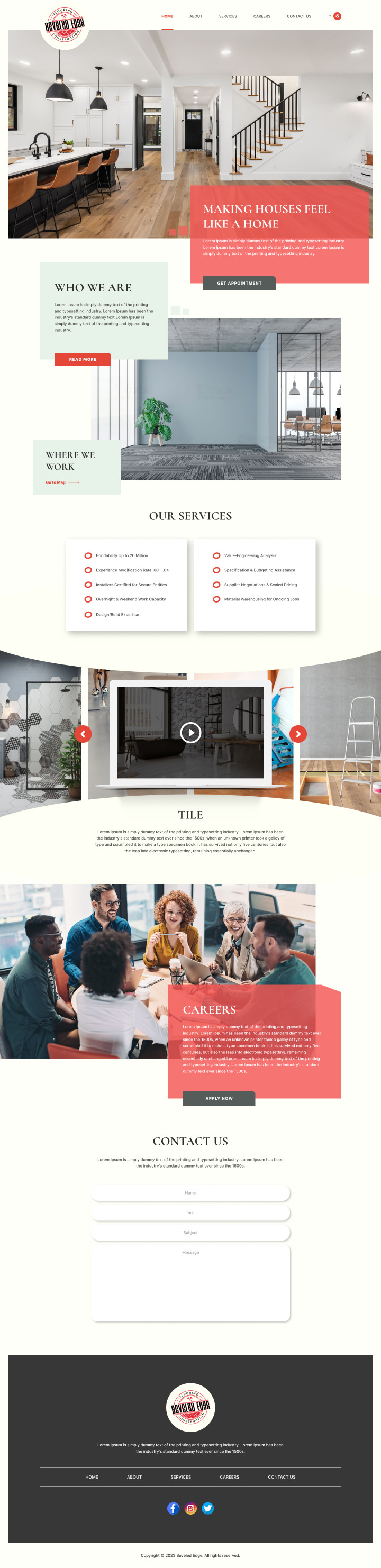Flooring contractor website example by One Eleven Web Design