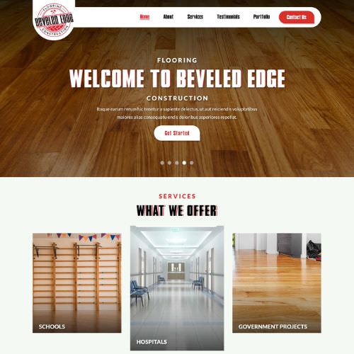 Flooring contractor website example by One Eleven Web Design
