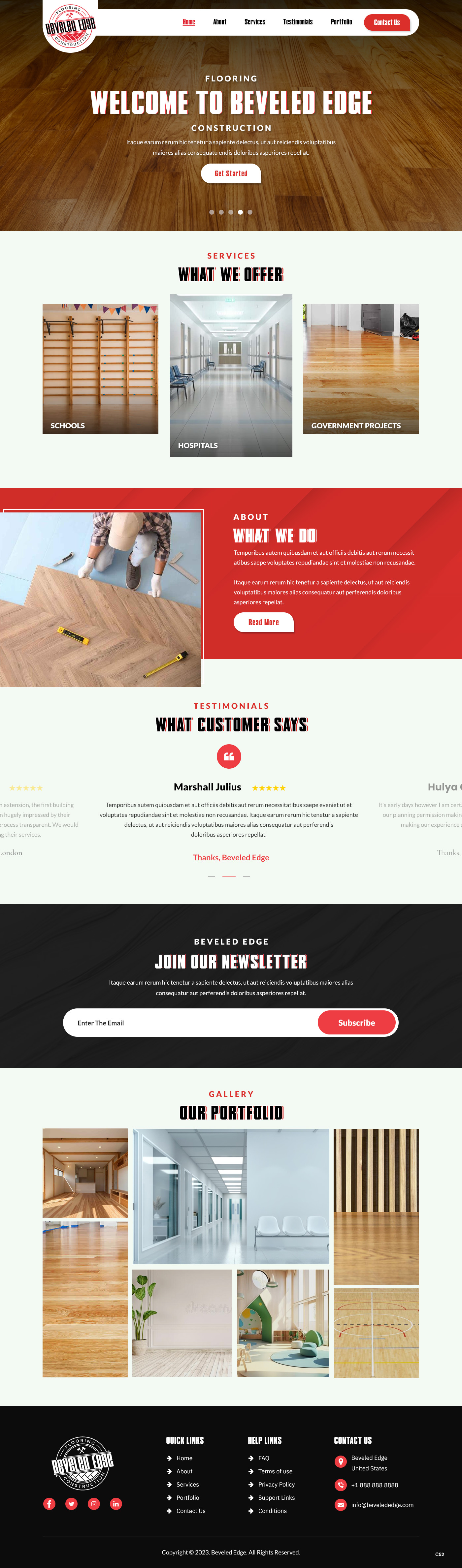 Flooring contractor website example by One Eleven Web Design