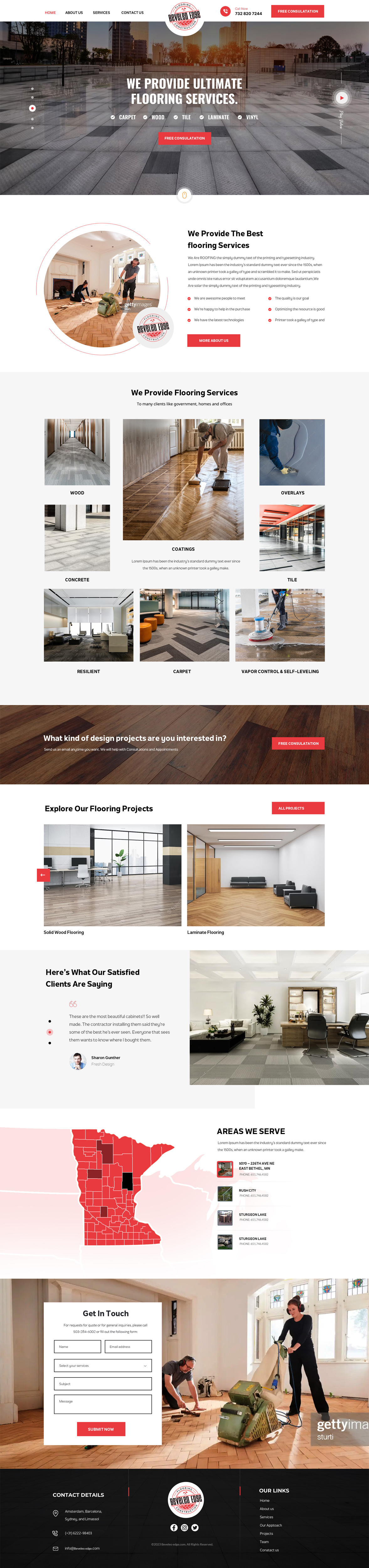 Flooring contractor website example by One Eleven Web Design