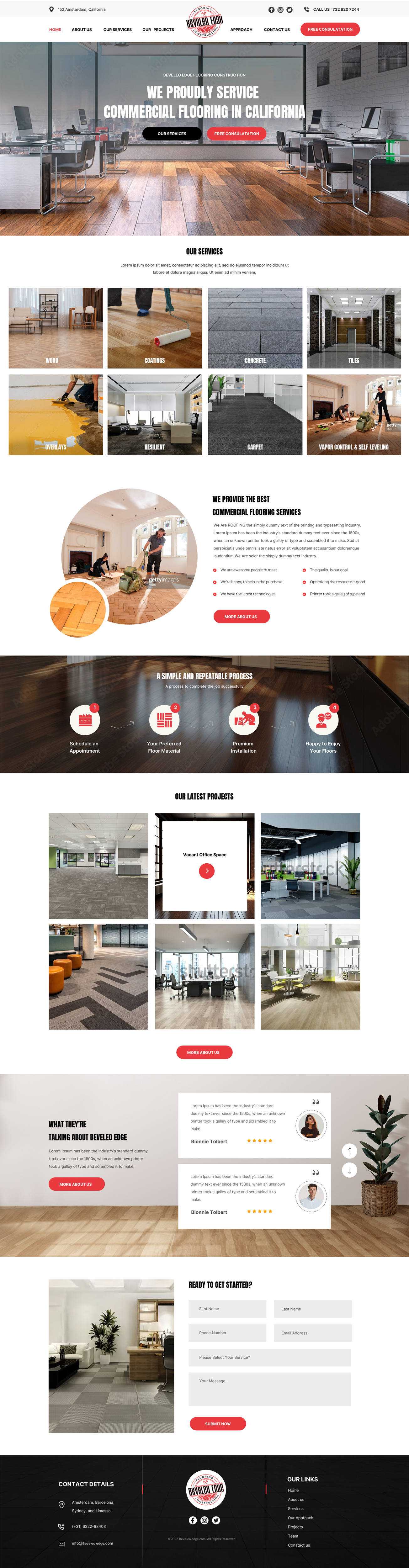 Flooring contractor website example by One Eleven Web Design