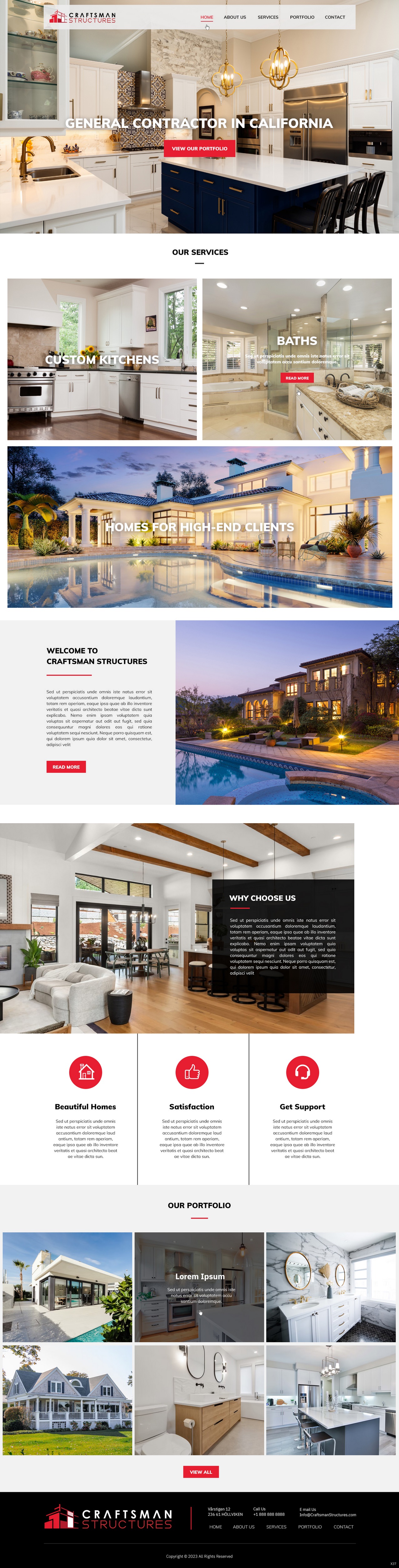 General contractor website example by One Eleven Web Design