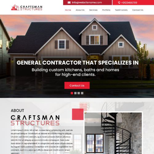 General contractor website example by One Eleven Web Design