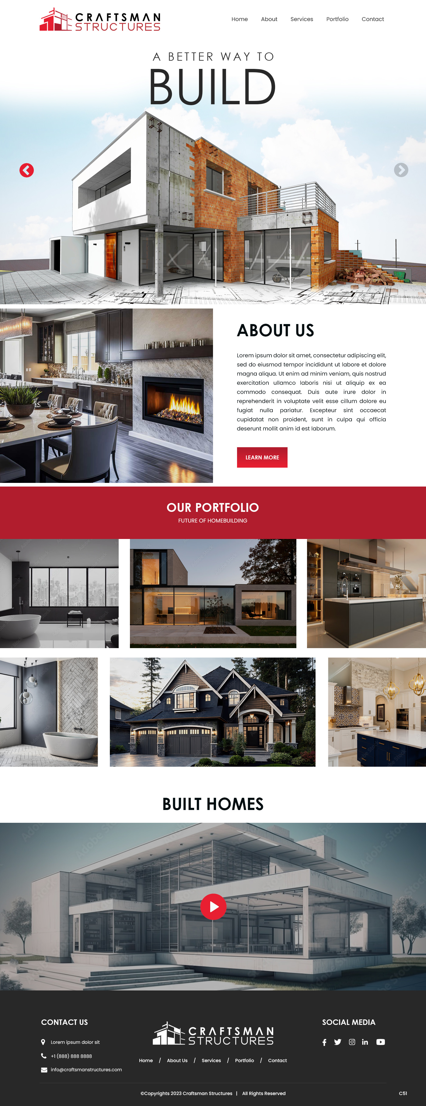 General contractor website example by One Eleven Web Design