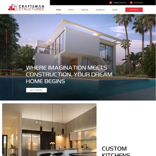 General contractor website example by One Eleven Web Design