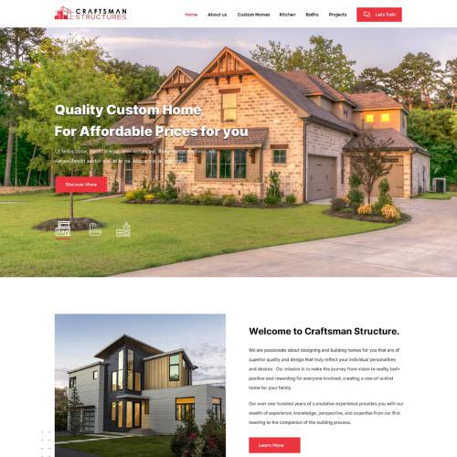 General contractor website example by One Eleven Web Design