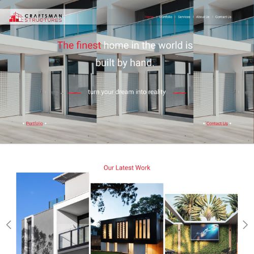 General contractor website example by One Eleven Web Design