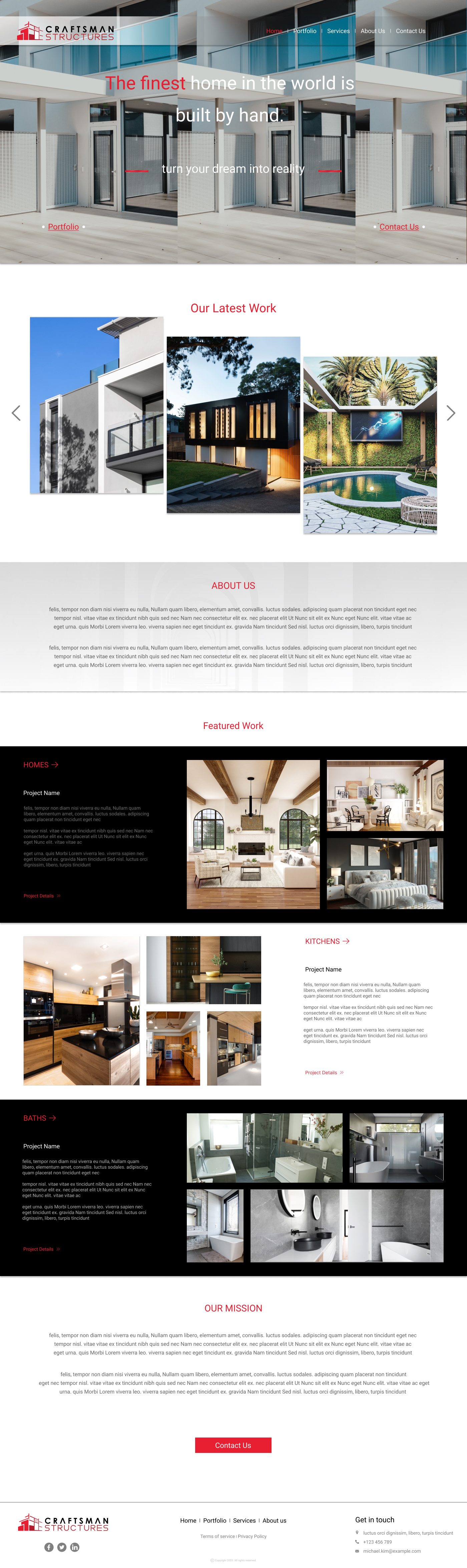 General contractor website example by One Eleven Web Design