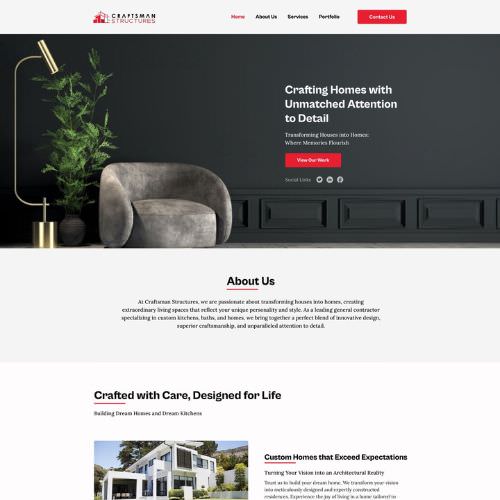 General contractor website example by One Eleven Web Design