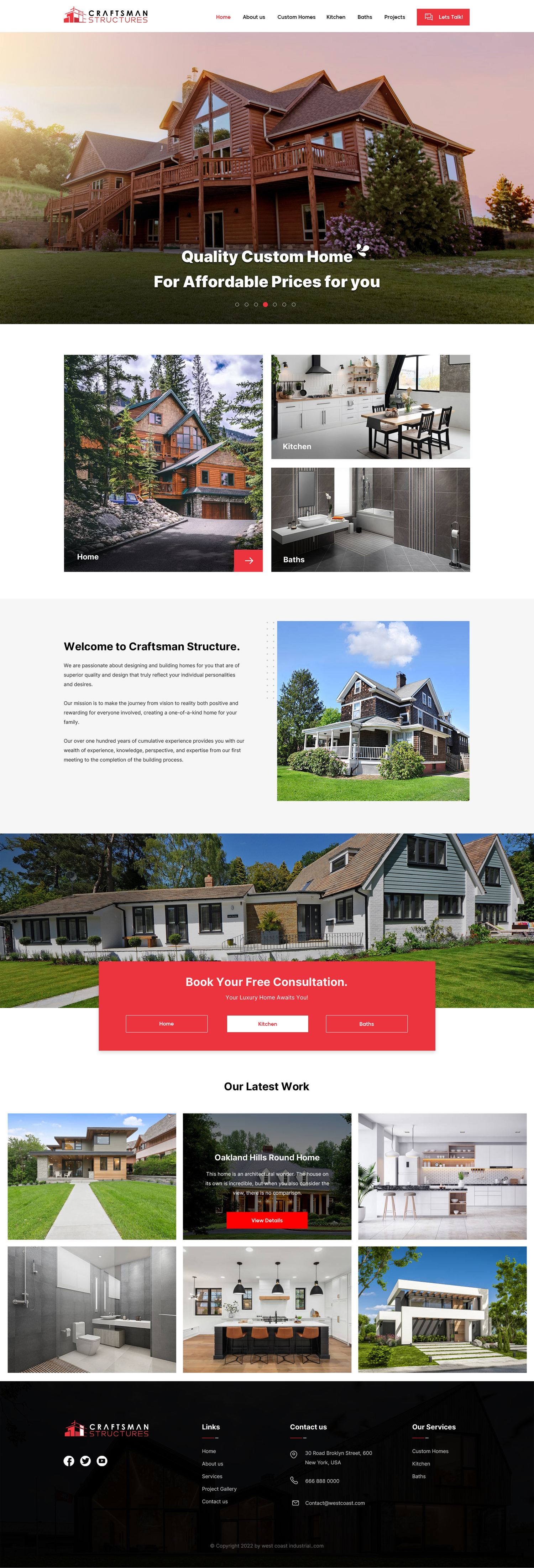 General contractor website example by One Eleven Web Design