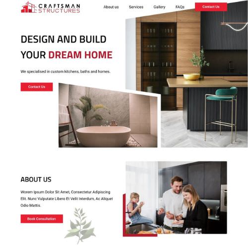 General contractor website example by One Eleven Web Design