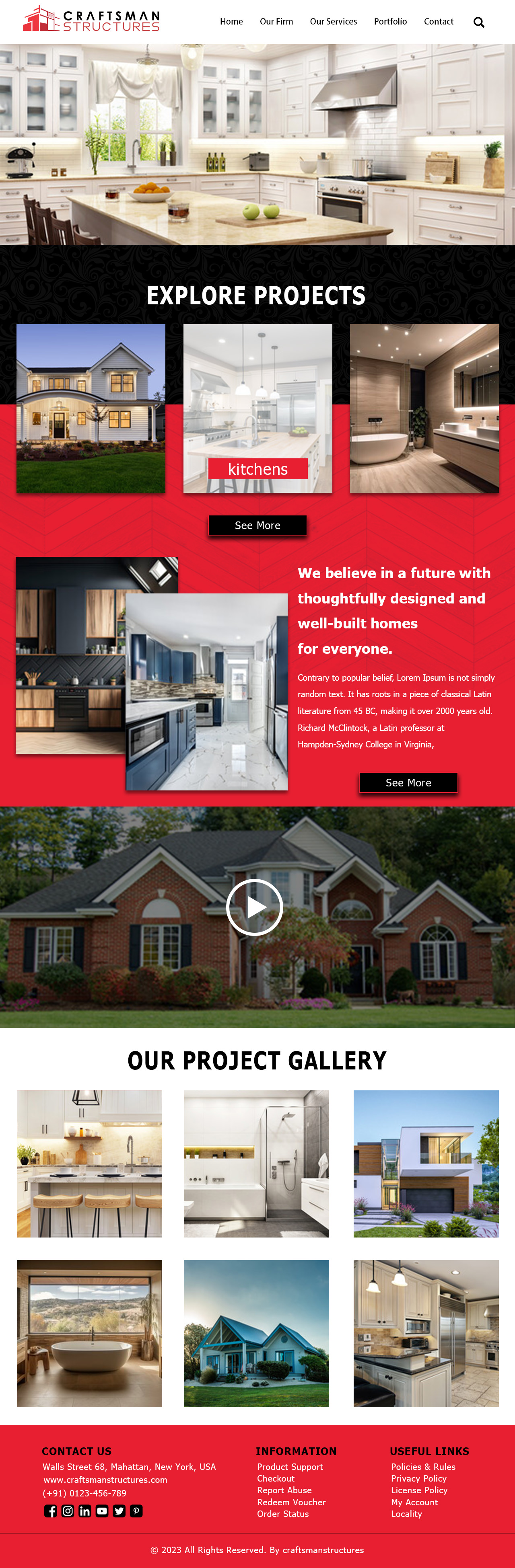 General contractor website example by One Eleven Web Design