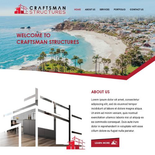 General contractor website example by One Eleven Web Design