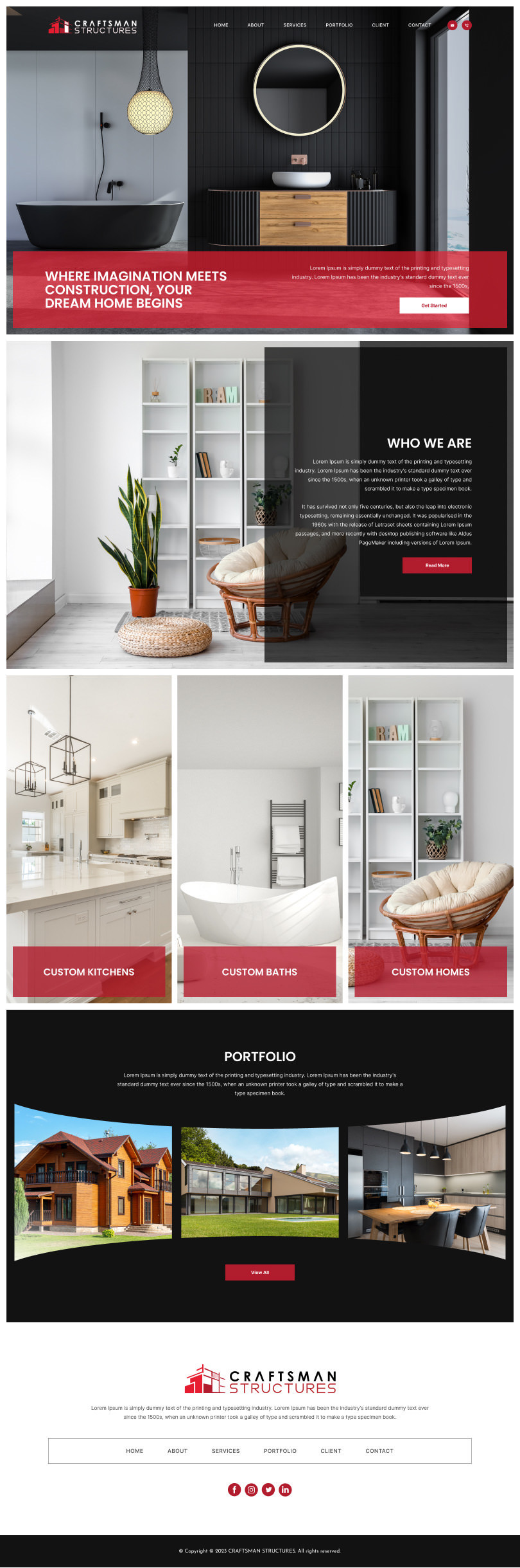 General contractor website example by One Eleven Web Design