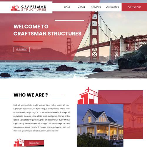 General contractor website example by One Eleven Web Design