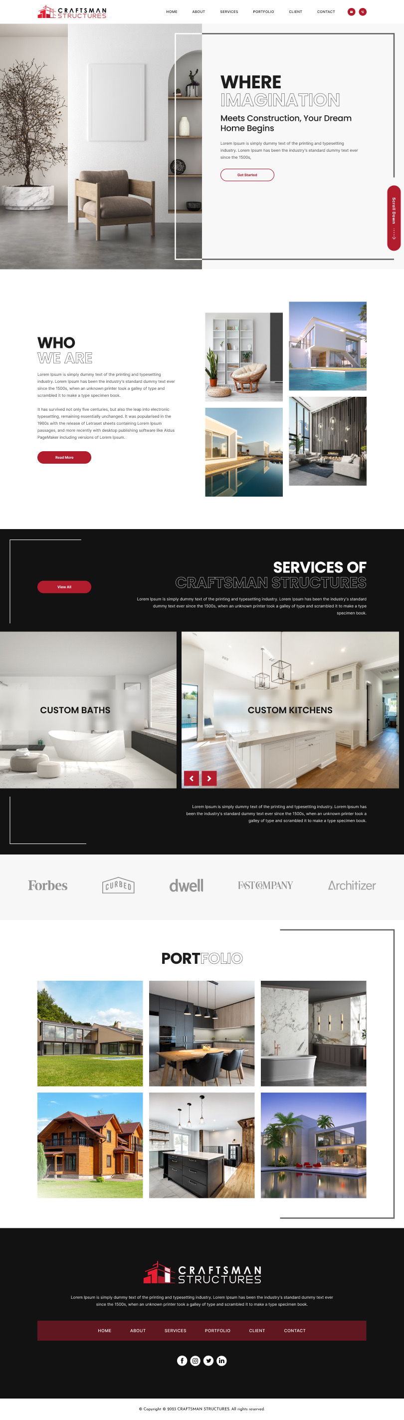 General contractor website example by One Eleven Web Design