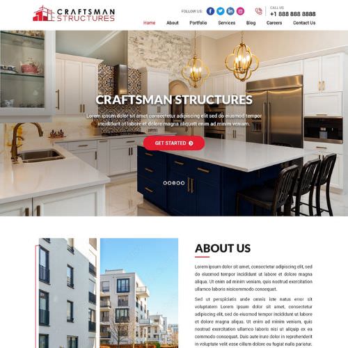 General contractor website example by One Eleven Web Design