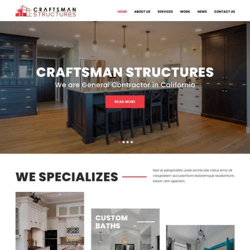 General contractor website example by One Eleven Web Design