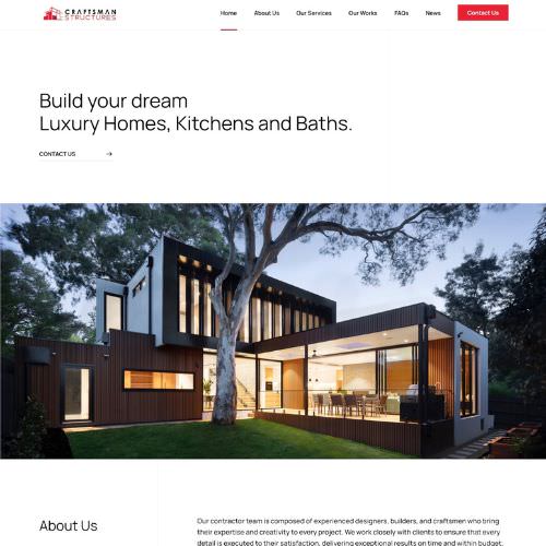 General contractor website example by One Eleven Web Design