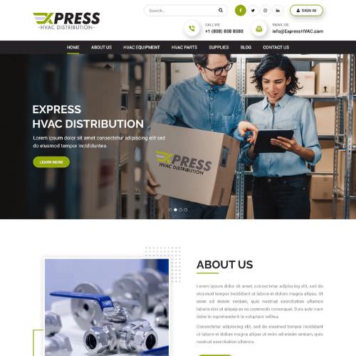 HVAC distributor website example by One Eleven Web Design