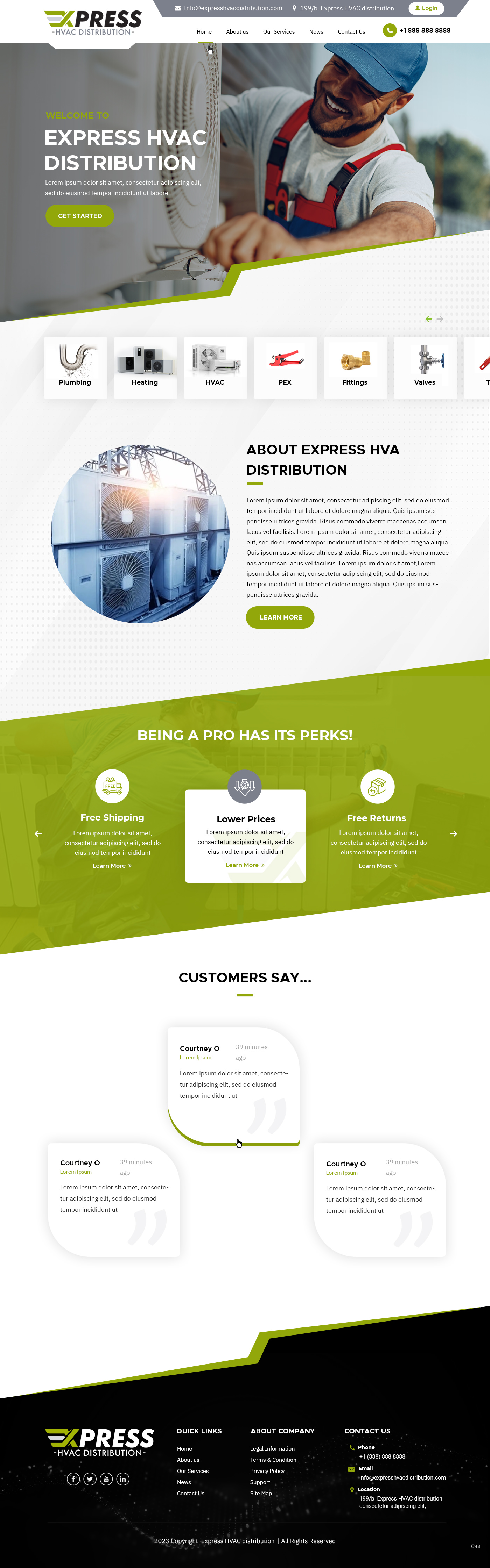 HVAC distributor website example by One Eleven Web Design