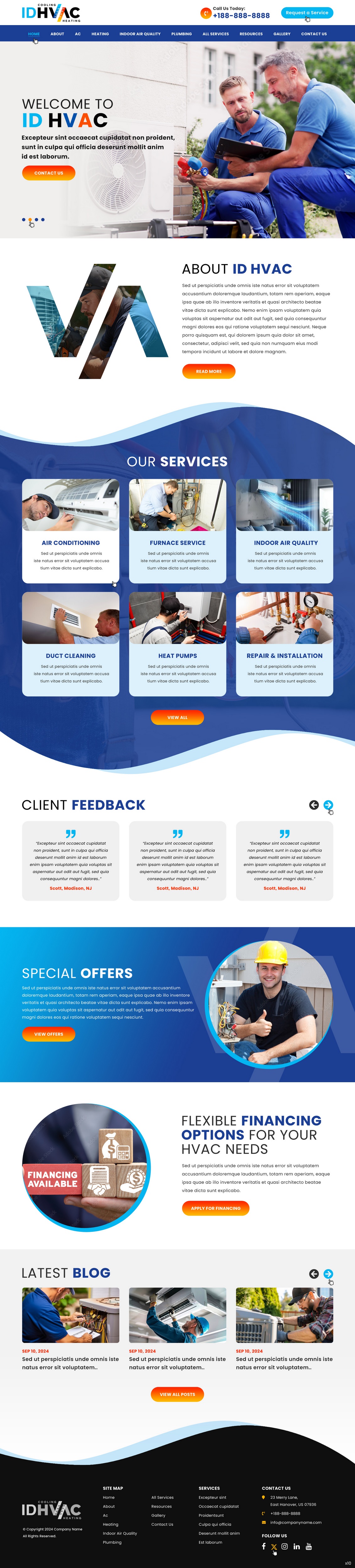 HVAC contractor website example by One Eleven Web Design