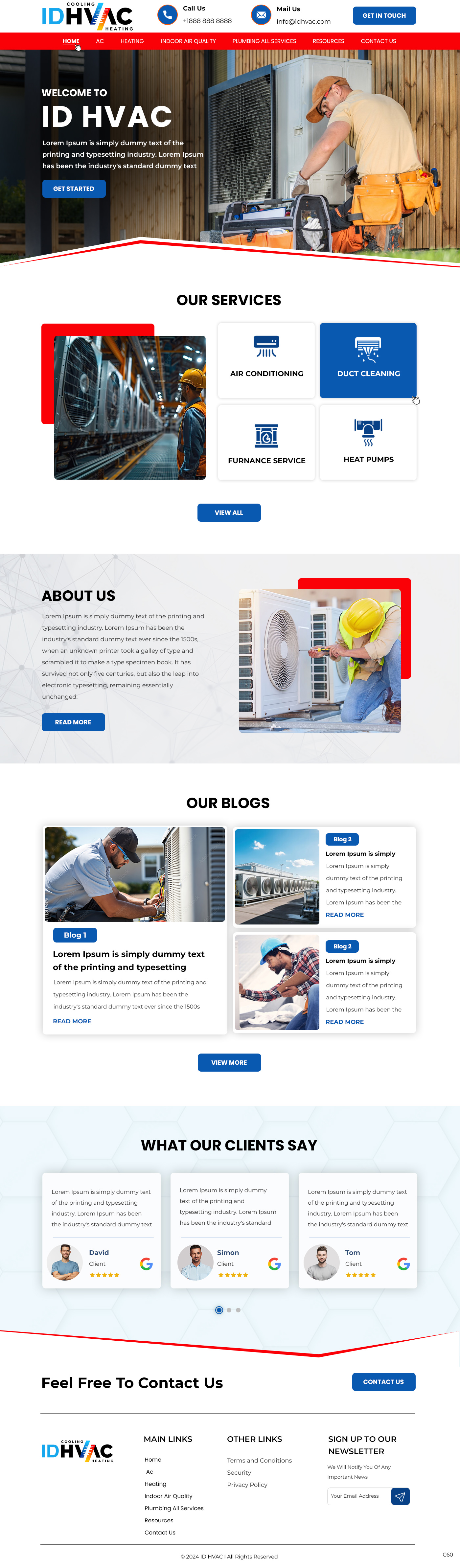HVAC contractor website example by One Eleven Web Design