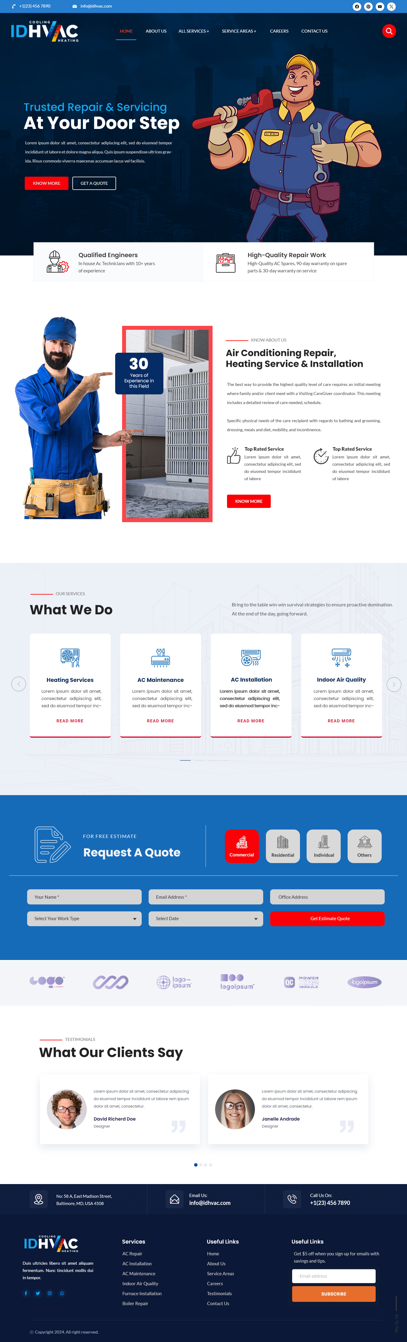 HVAC contractor website example by One Eleven Web Design