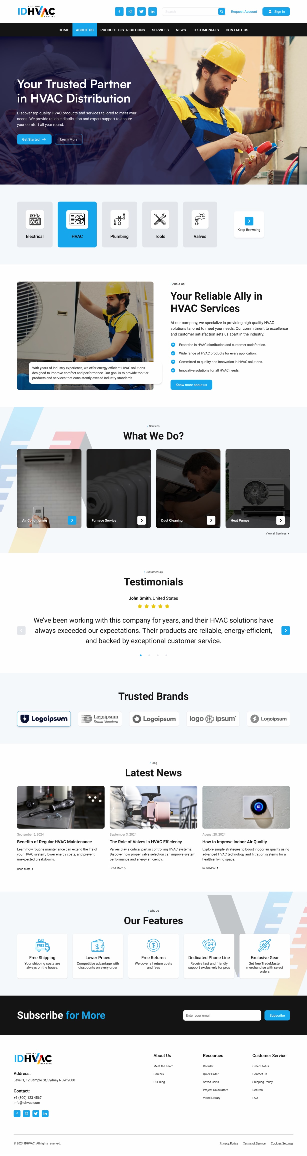 HVAC contractor website example by One Eleven Web Design