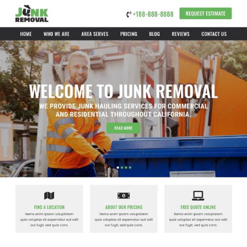 Junk removal service website example by One Eleven Web Design