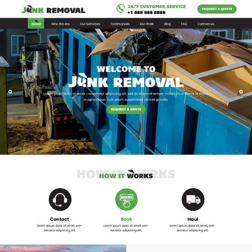 Junk removal service website example by One Eleven Web Design