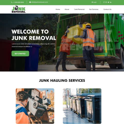Junk removal service website example by One Eleven Web Design