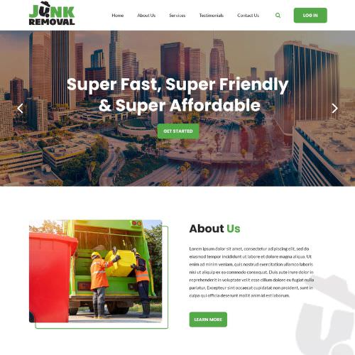 Junk removal service website example by One Eleven Web Design