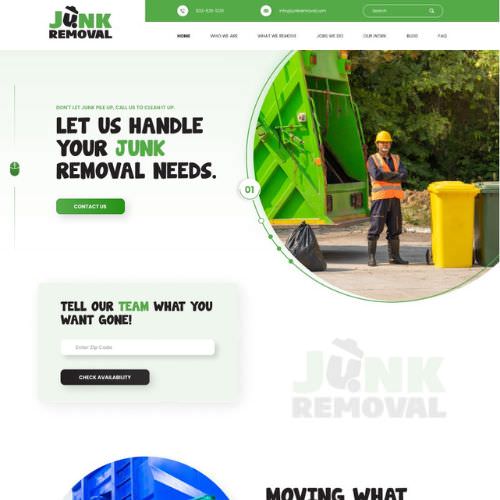 Junk removal service website example by One Eleven Web Design